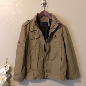 77City Men's Military Cargo Jean Coat Size L